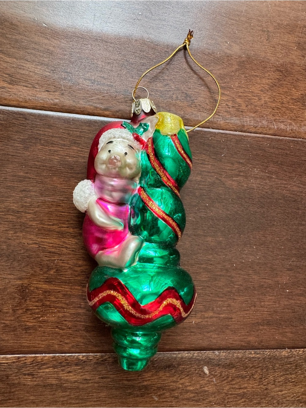 Holiday Glass Ornament - Piglet Figurine